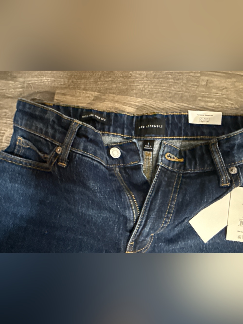 NWT Free Assembly High Rise Wide Leg Jeans Size 2 Dark Indigo - Picture 6 of 9